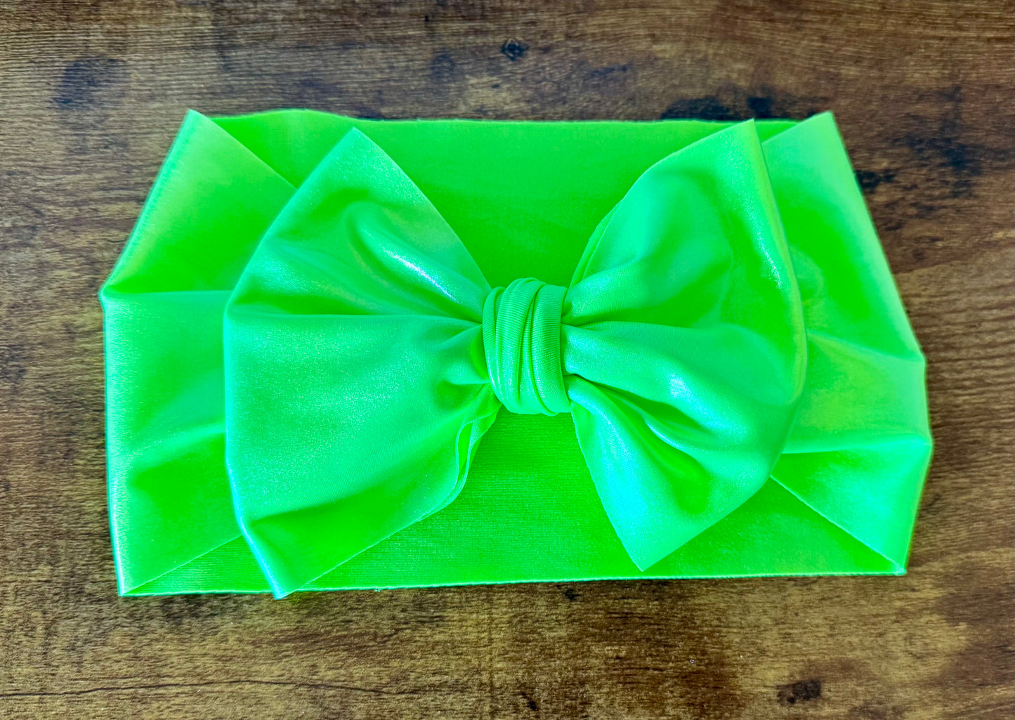 Neon Green Shimmer Head Wrap