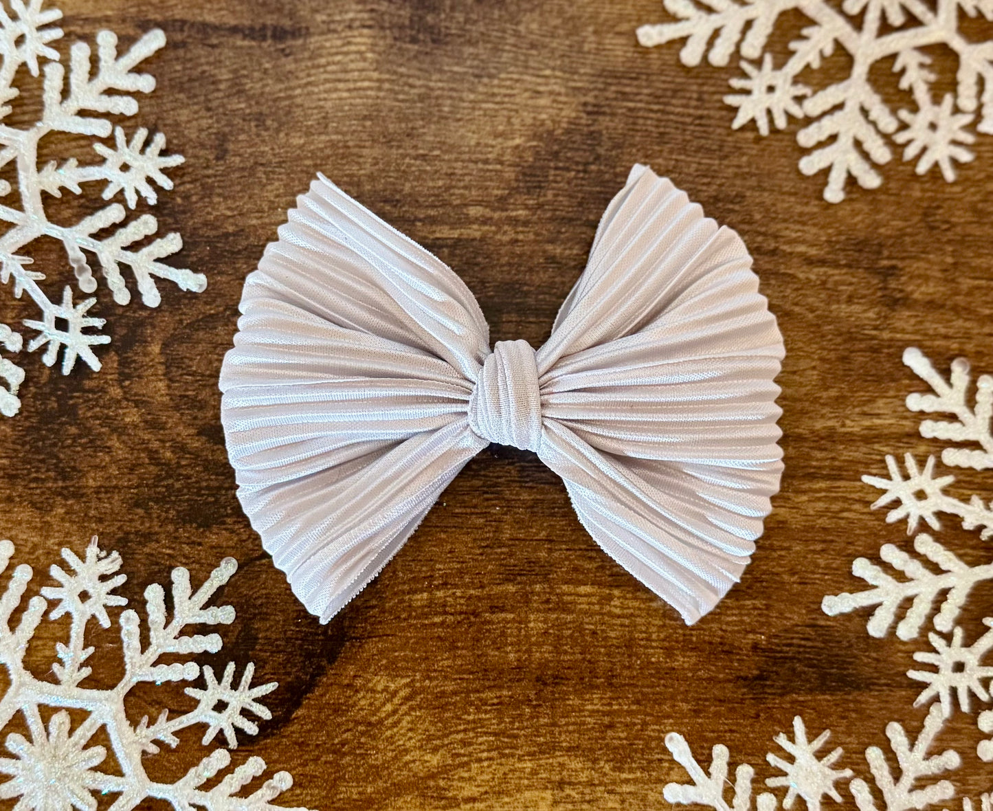 Pleated Silver Bow