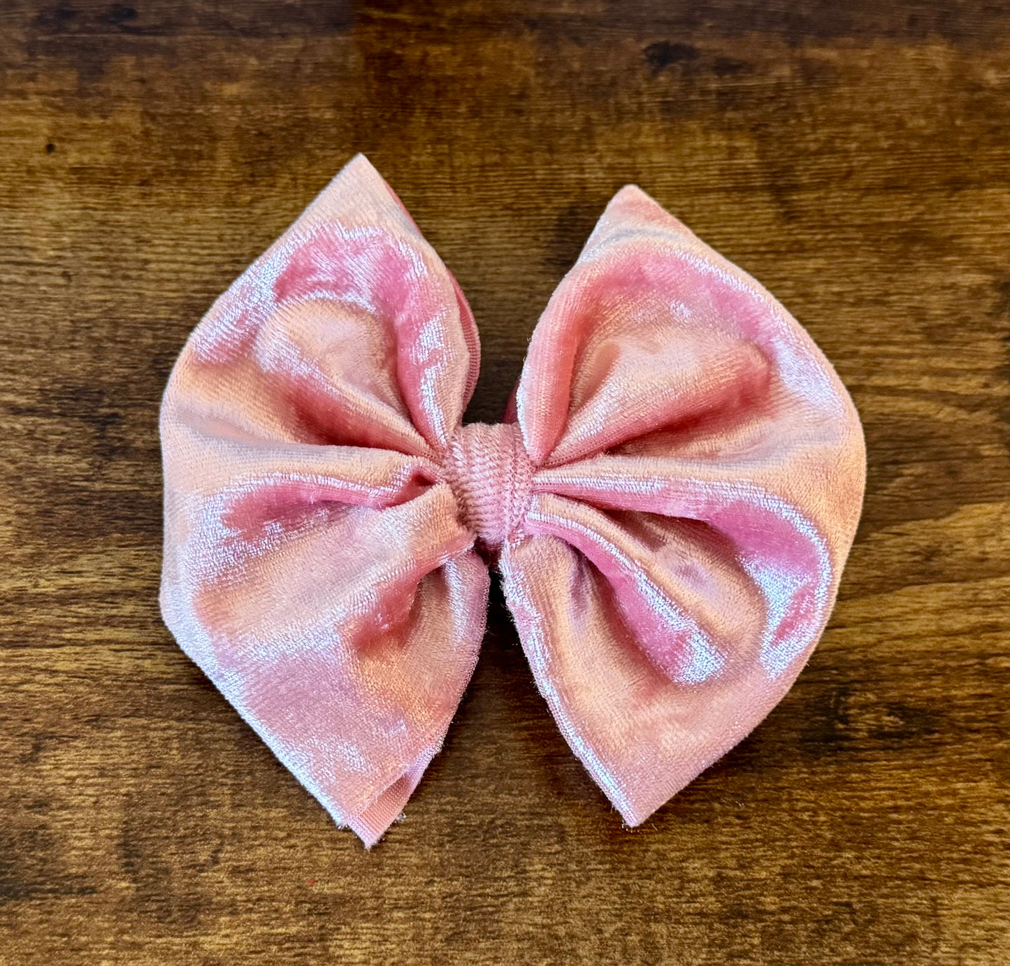 Crushed Pink Velvet Big Bow