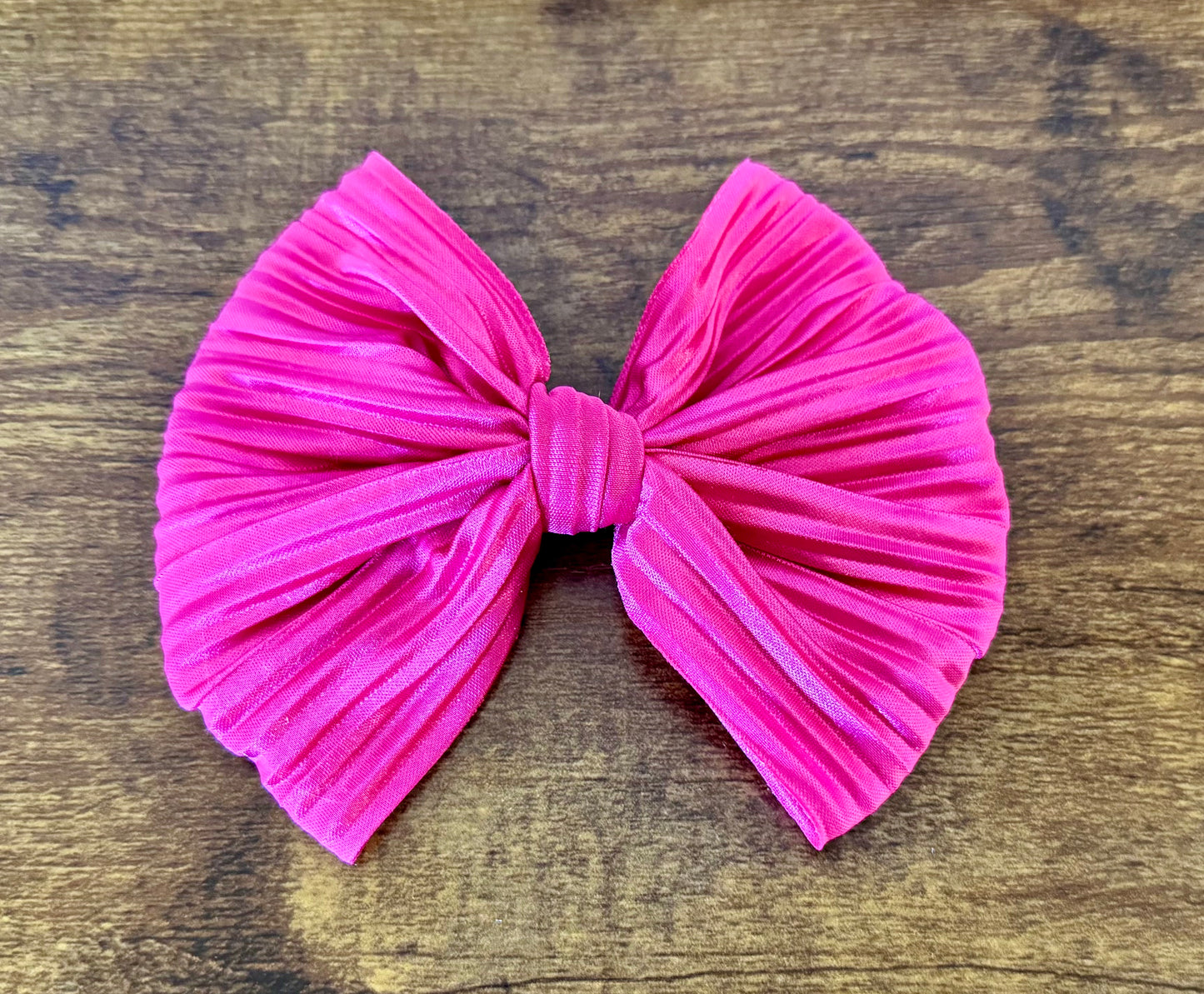 Pleated Fuchsia Big Bow