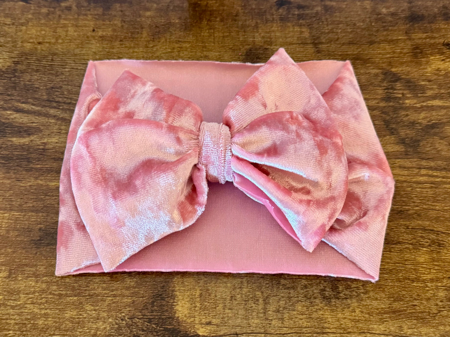 Crushed Pink Velvet Head Wrap