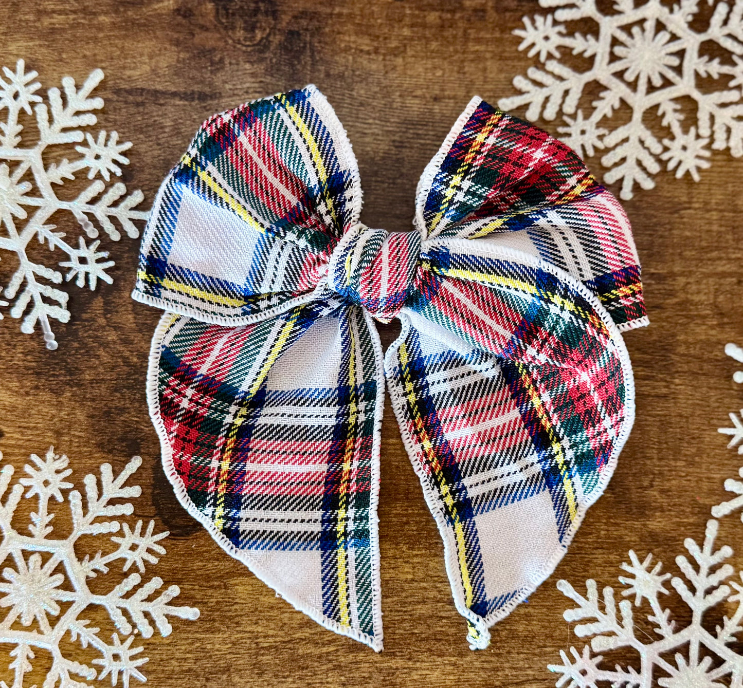 Winter Plaid Sailor Bow