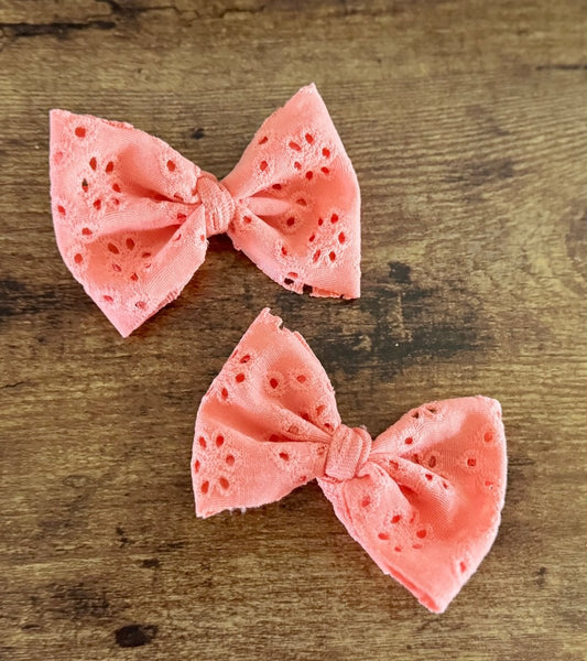 Coral Eyelet Dainty Set - EmZo Bowsdainty