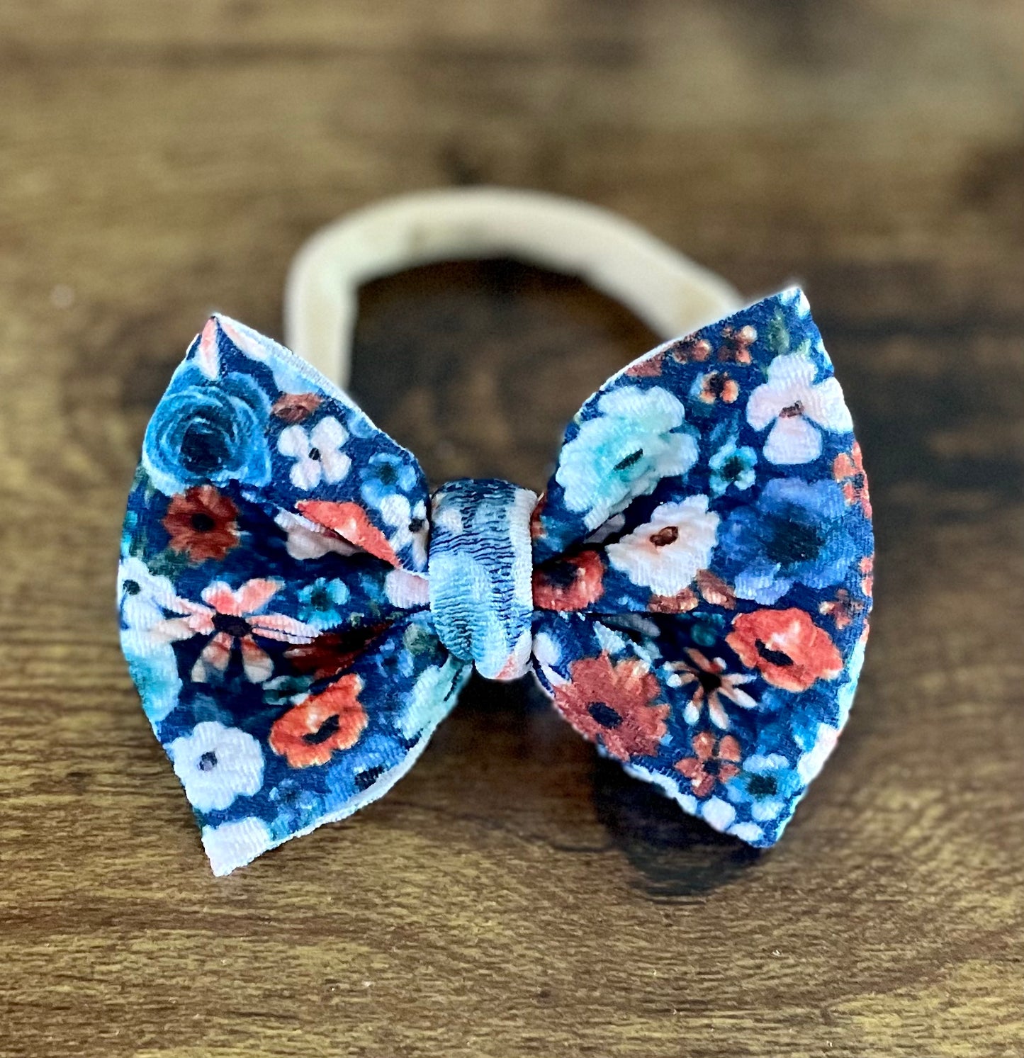 Moonlit Floral Newborn Bow