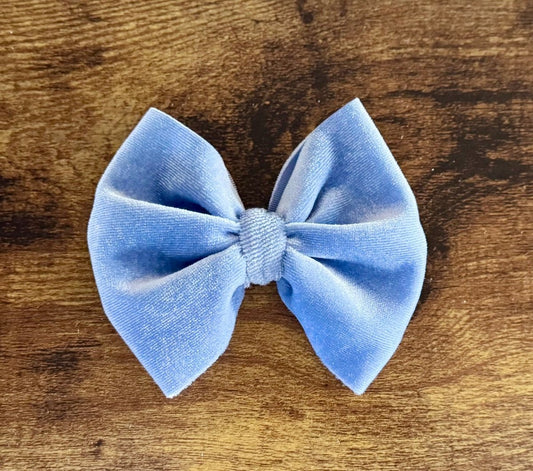 Sky Velvet Bow - EmZo Bowsbow