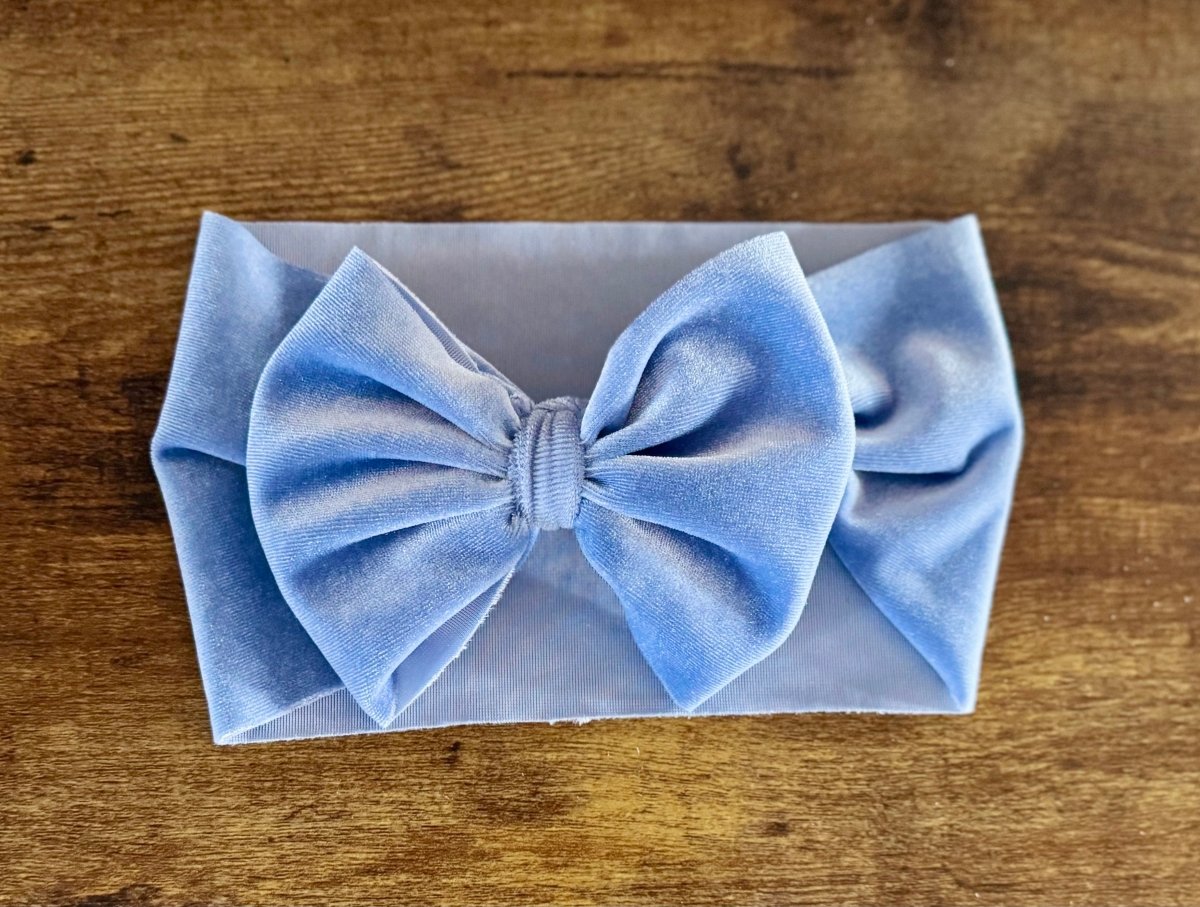 Sky Velvet Head Wrap - EmZo BowsHead wrap