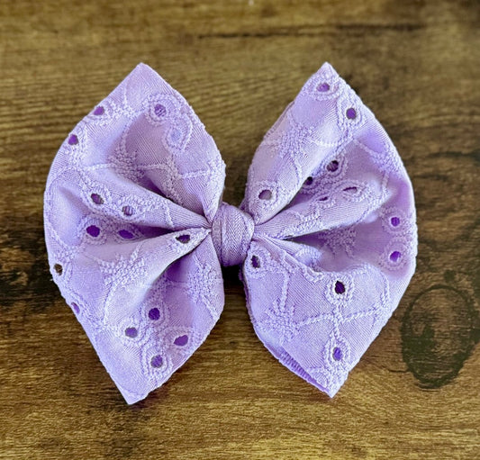 Violet Eyelet Big Bow - EmZo BowsBig Bow