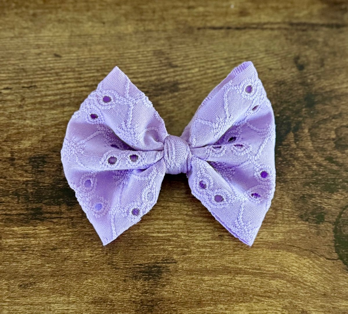 Violet Eyelet Bow - EmZo Bowsbow