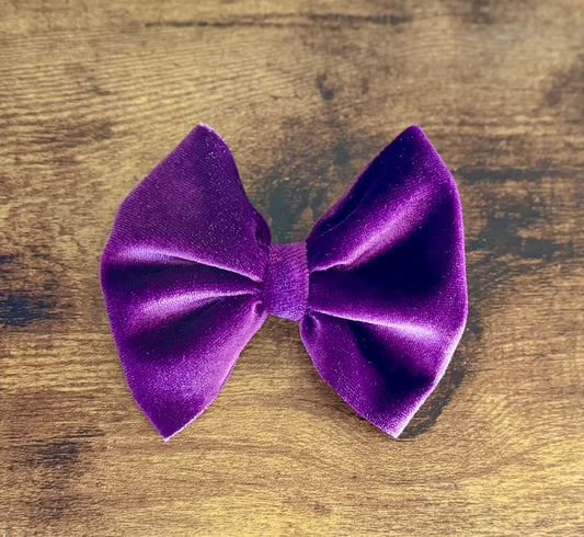 Violet Velvet Bow - EmZo Bowsbow