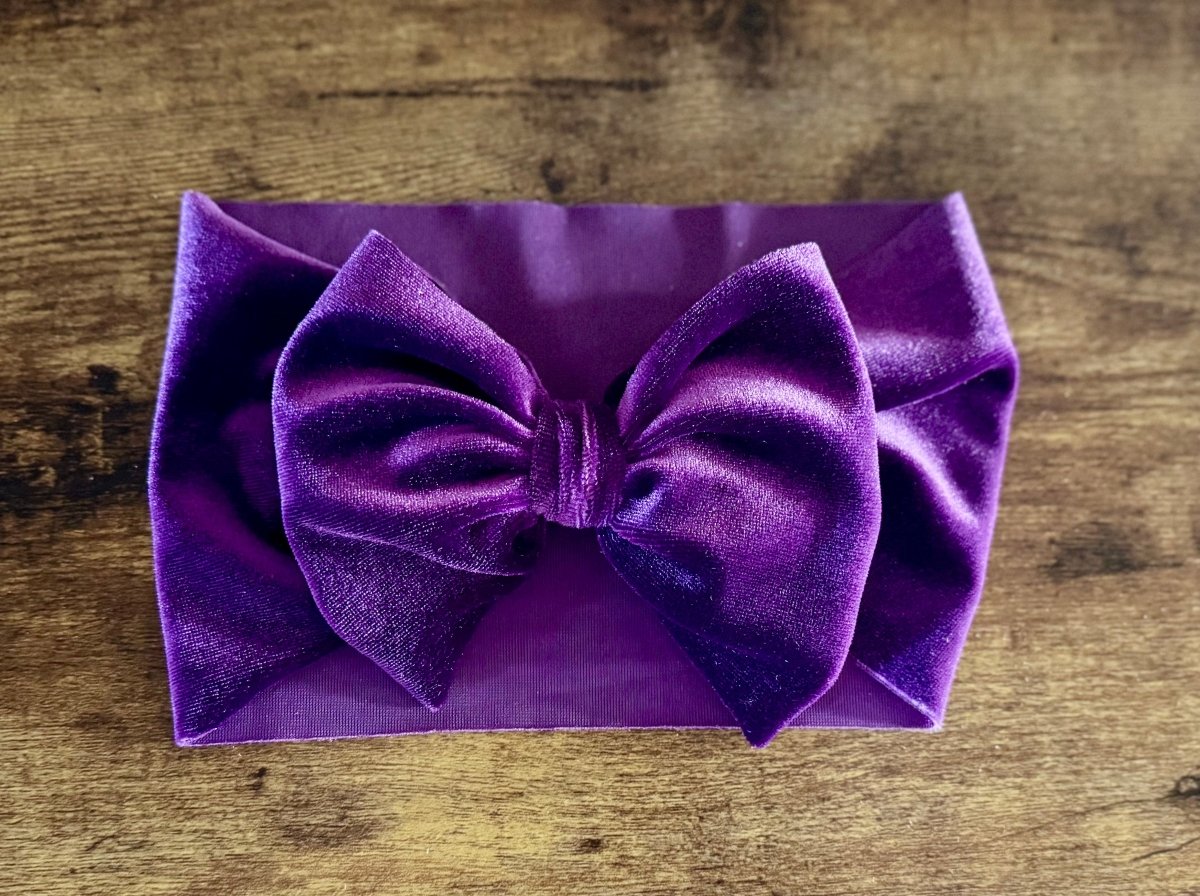 Violet Velvet Head Wrap - EmZo BowsHead wrap