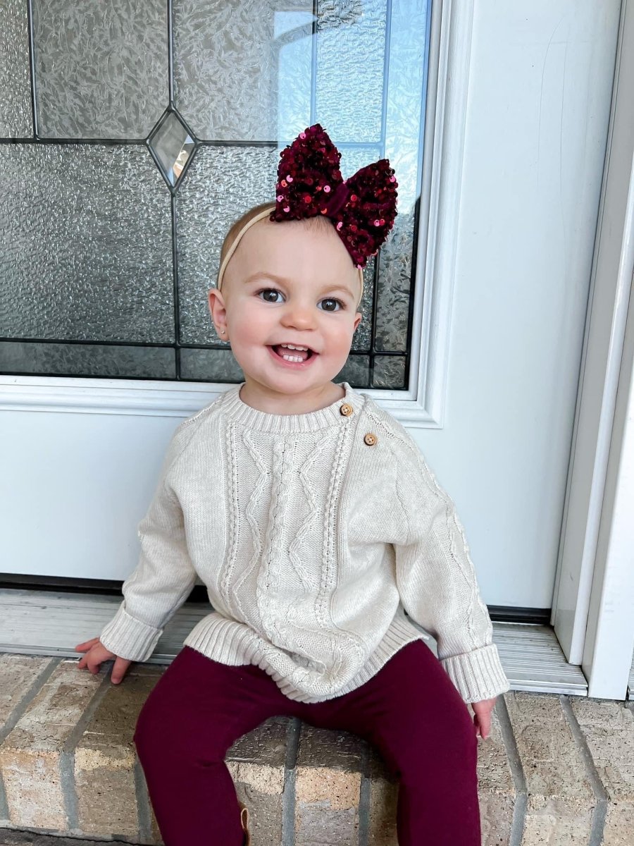 Burgundy Sequin Velvet Bow - EmZo Bowsbow