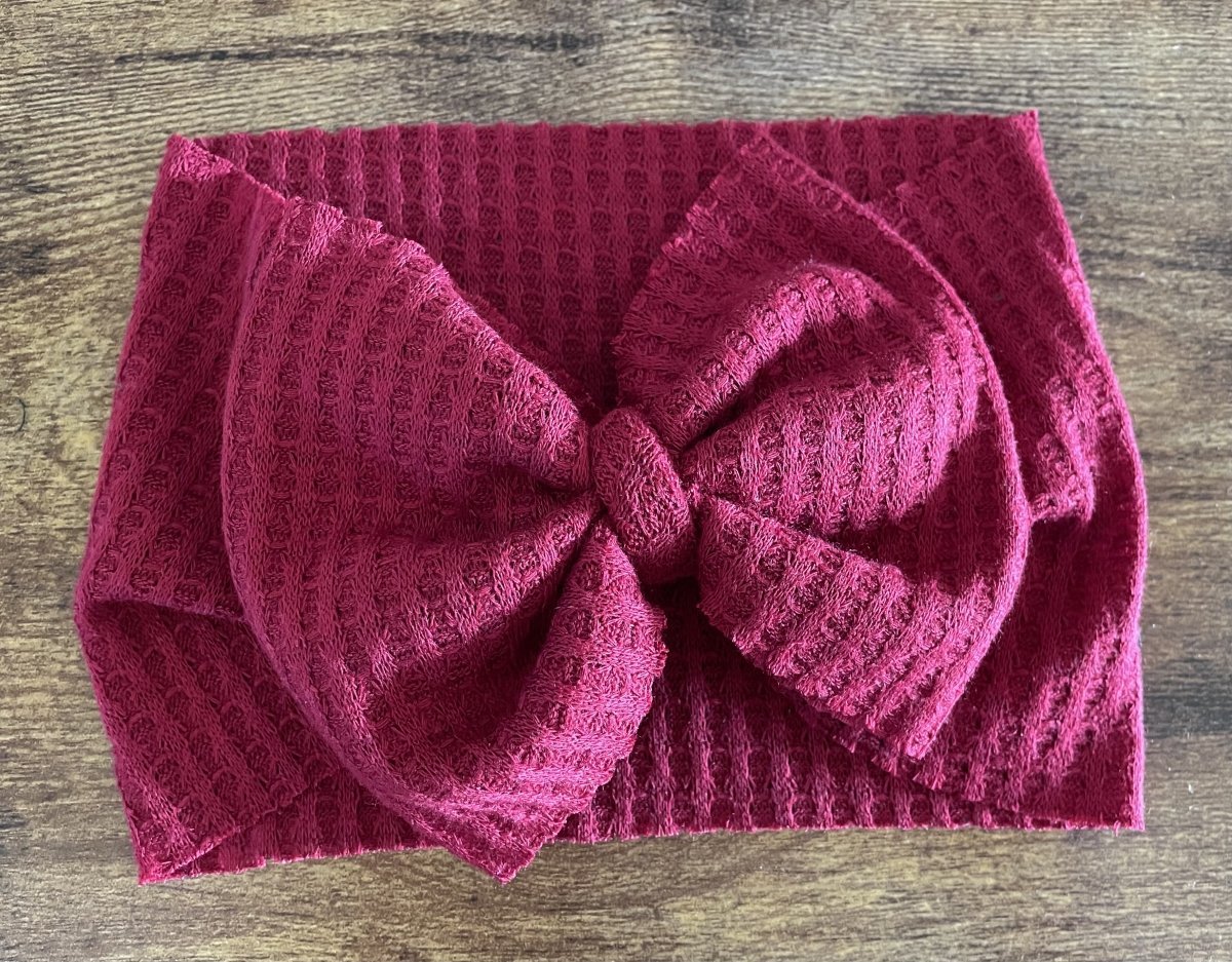 Burgundy Sweater Head Wrap - EmZo BowsHead wrap
