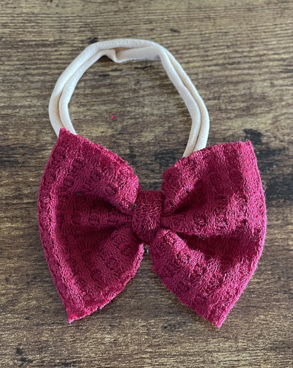 Burgundy Sweater Newborn Bow - EmZo Bowsnewborn bow