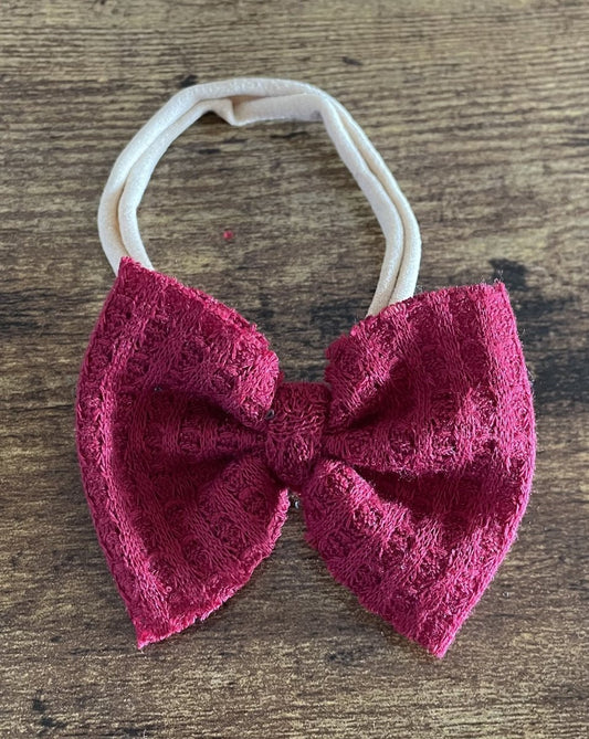 Burgundy Sweater Newborn Bow - EmZo Bowsnewborn bow