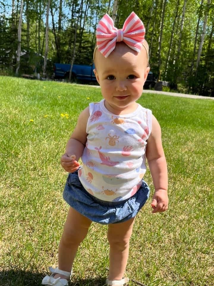 Coral Stripes Bow - EmZo Bowsbow