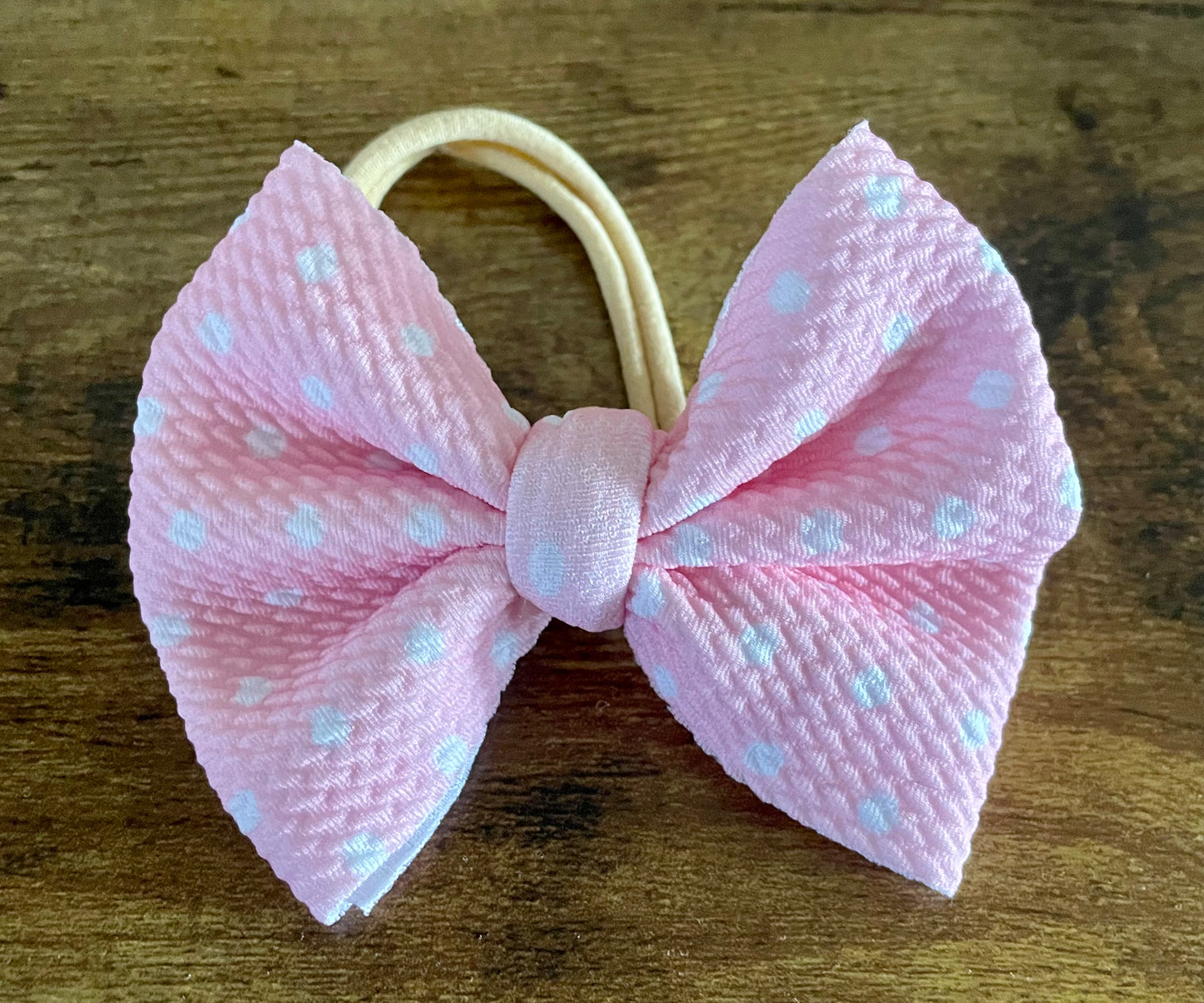 Pink & White Polka Dots Bow