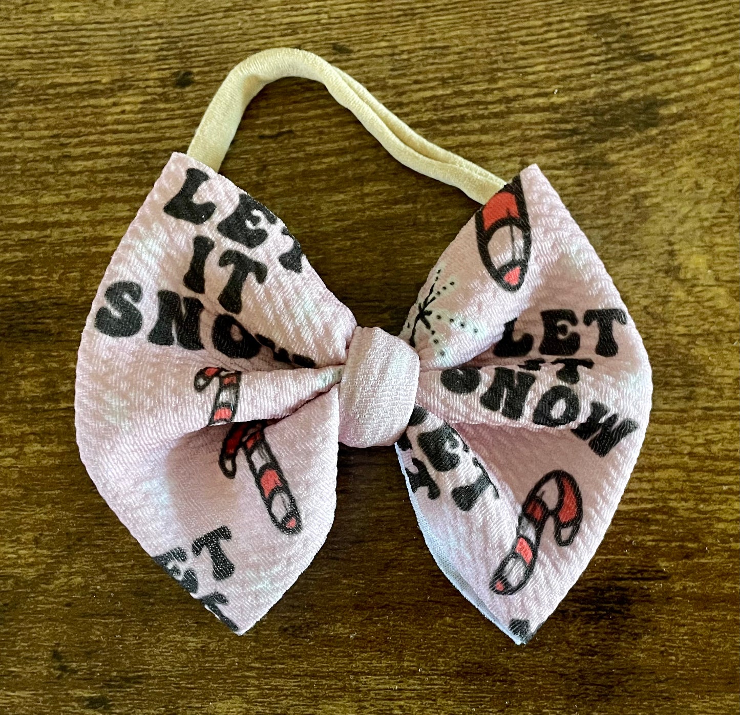 Candy Cane Snow Bow