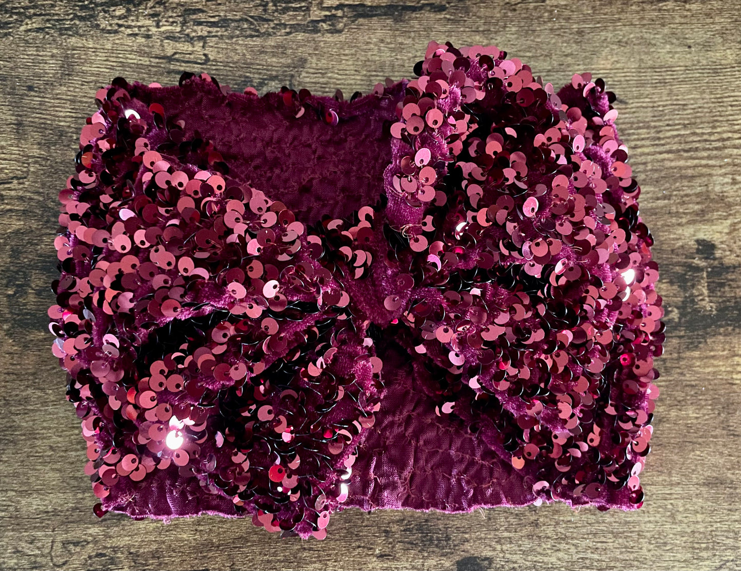 Burgundy Sequin Velvet Head Wrap