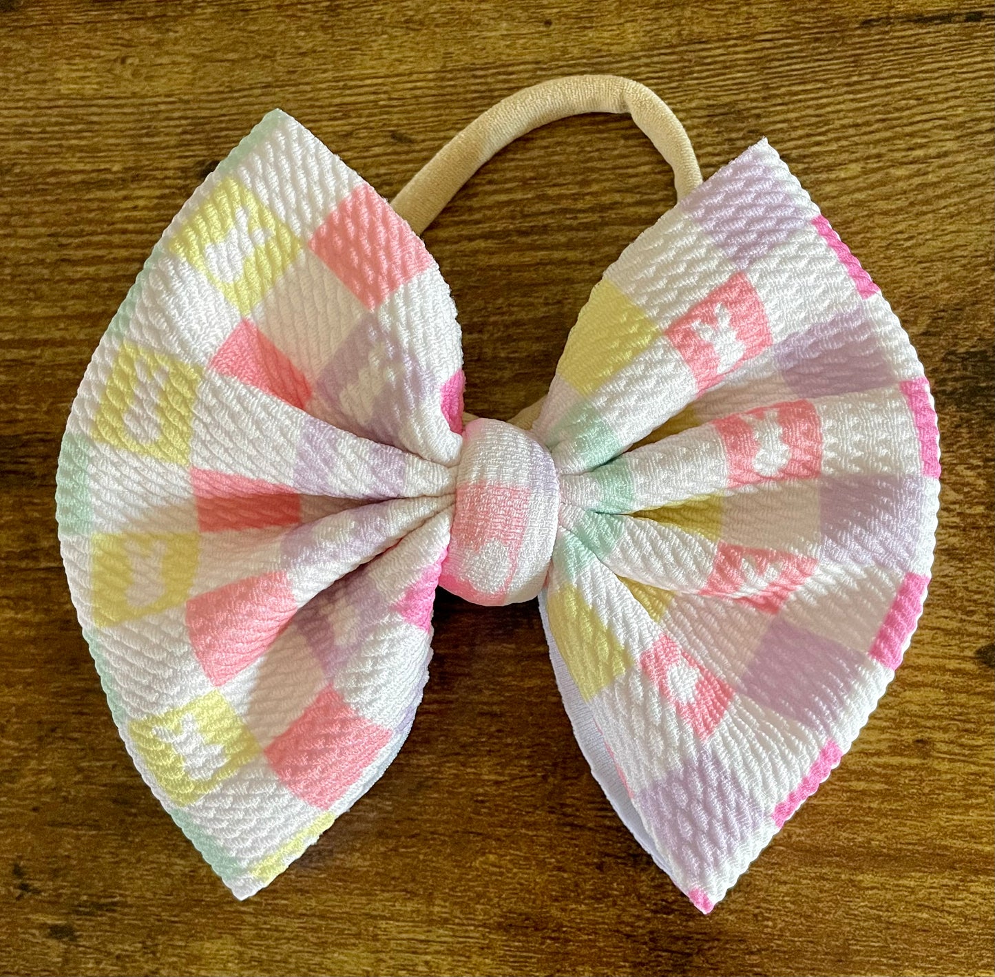 Checkered Bunny Big Bow