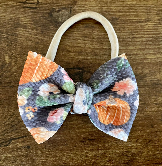 Floral Pumpkin Newborn Bow
