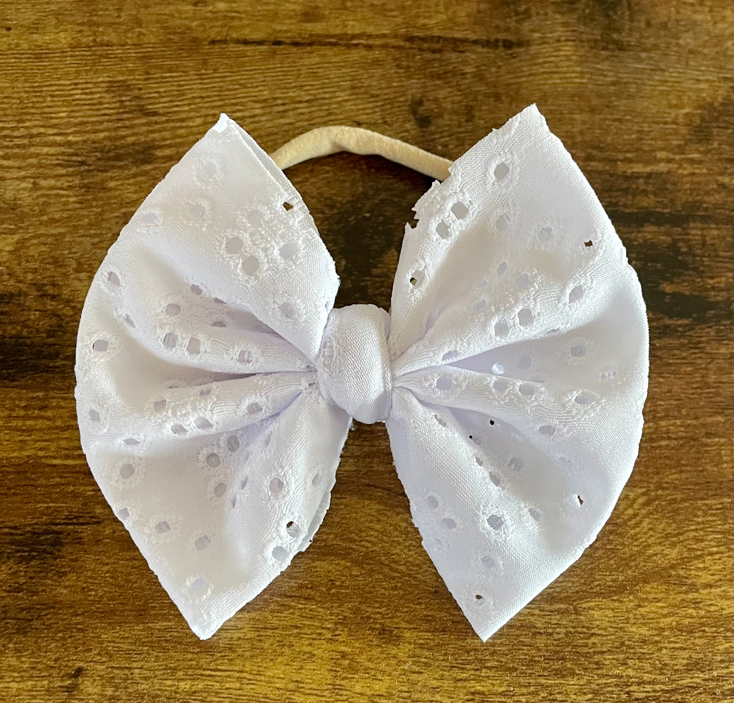 White Eyelet Big Bow