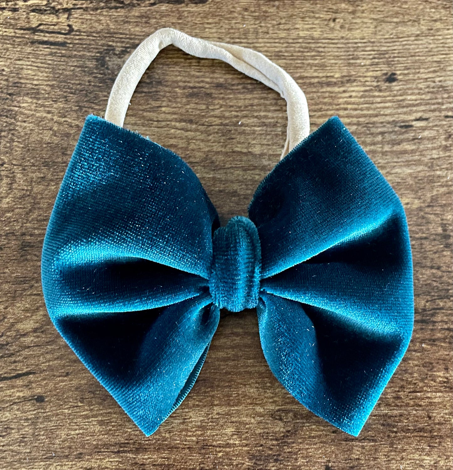 Teal Velvet Bow