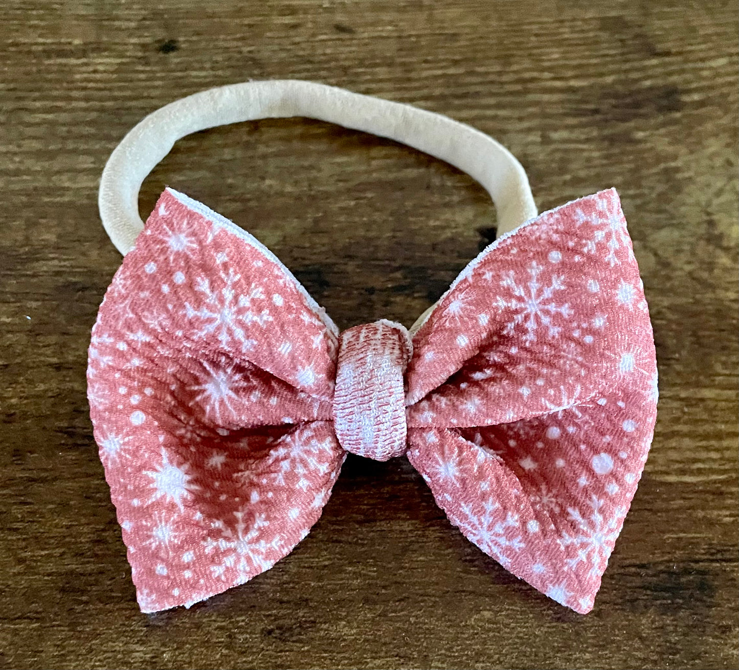 Boho Snowflakes Newborn Bow