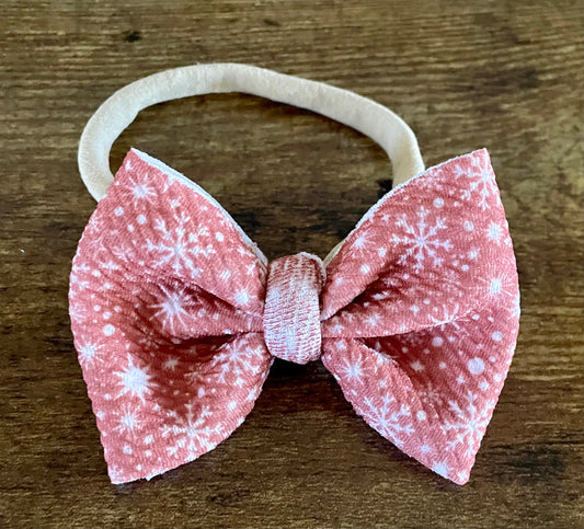 Boho Snowflakes Newborn Bow