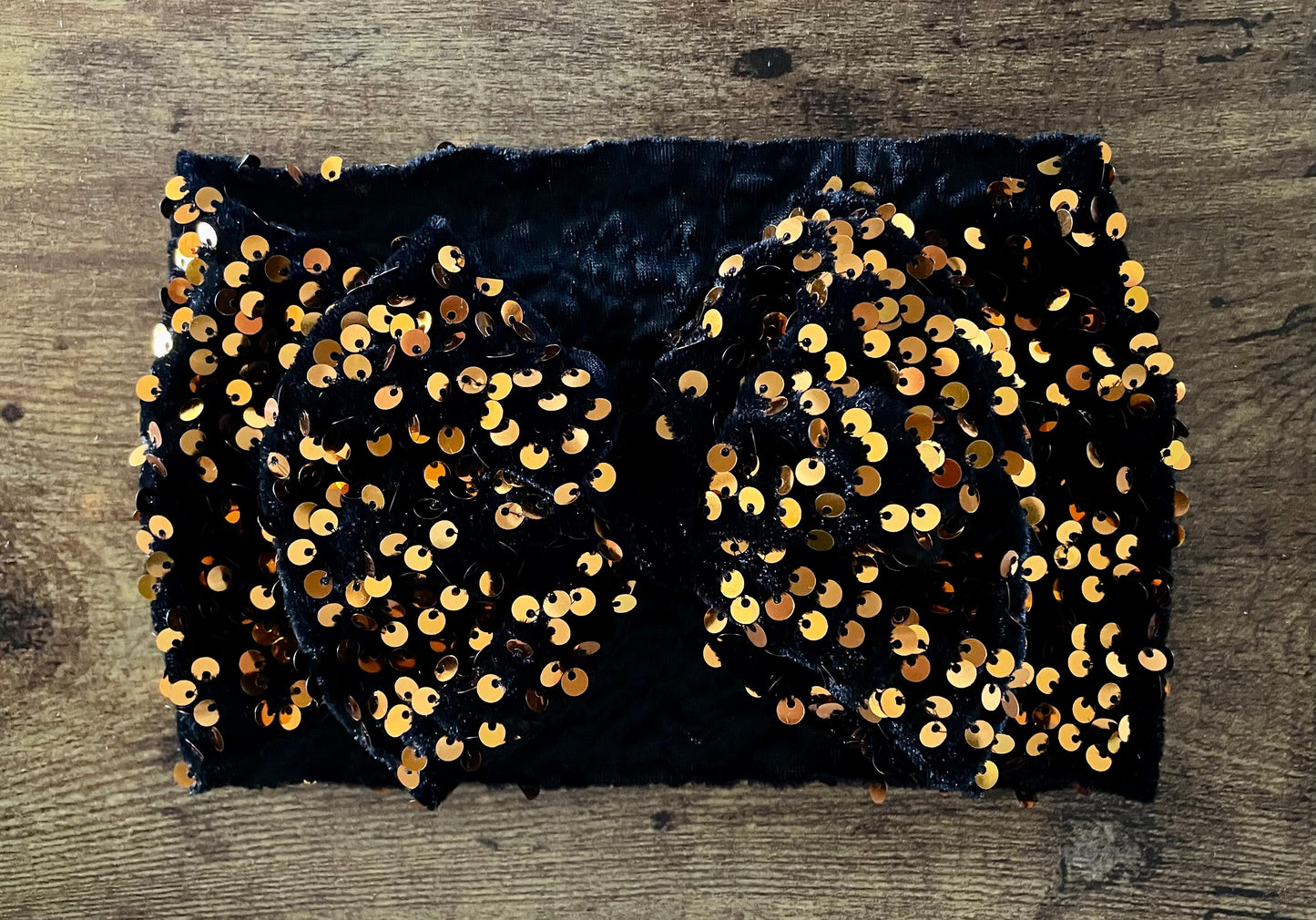 Gold Sequin Velvet Head Wrap