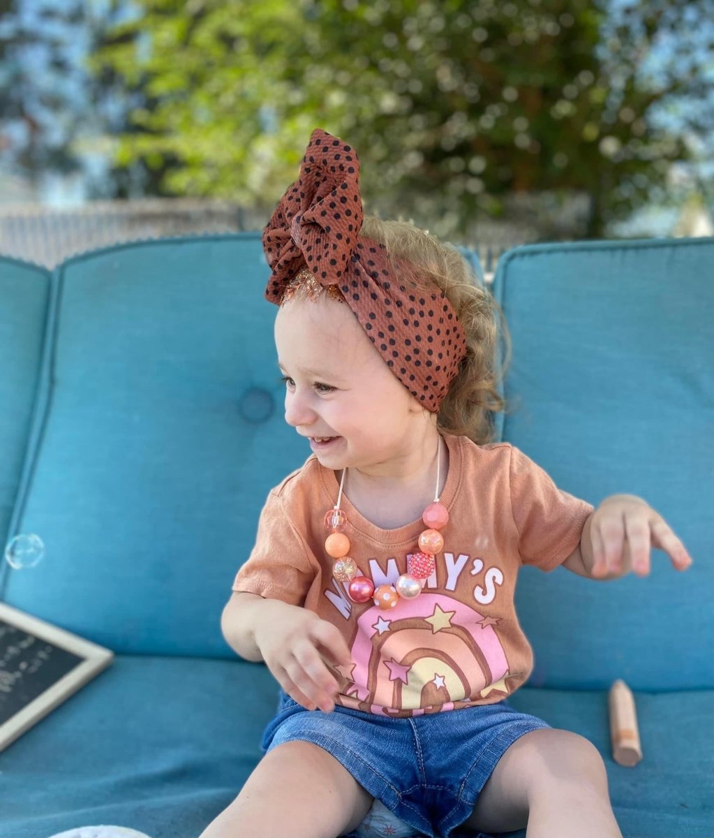 Mocha Dots Head Wrap - EmZo BowsHead wrap
