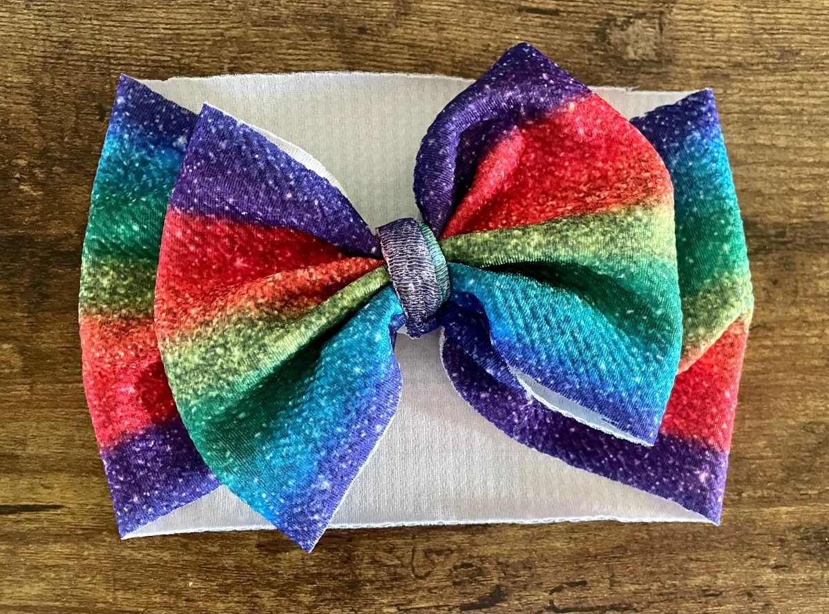 Rainbow Glitter Head Wrap - EmZo BowsHead wrap