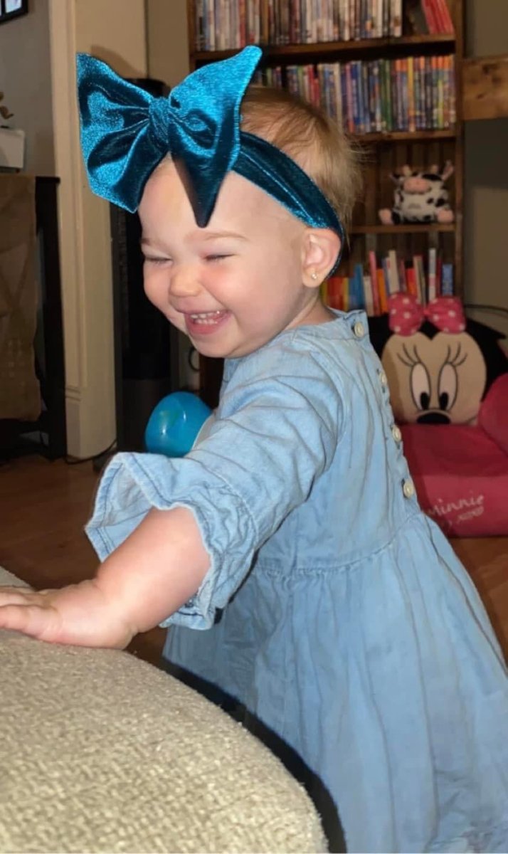 Teal Velvet Head Wrap - EmZo BowsHead wrap