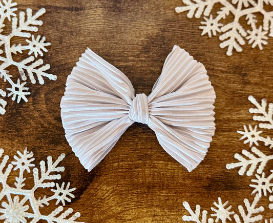 Pleated Silver Bow