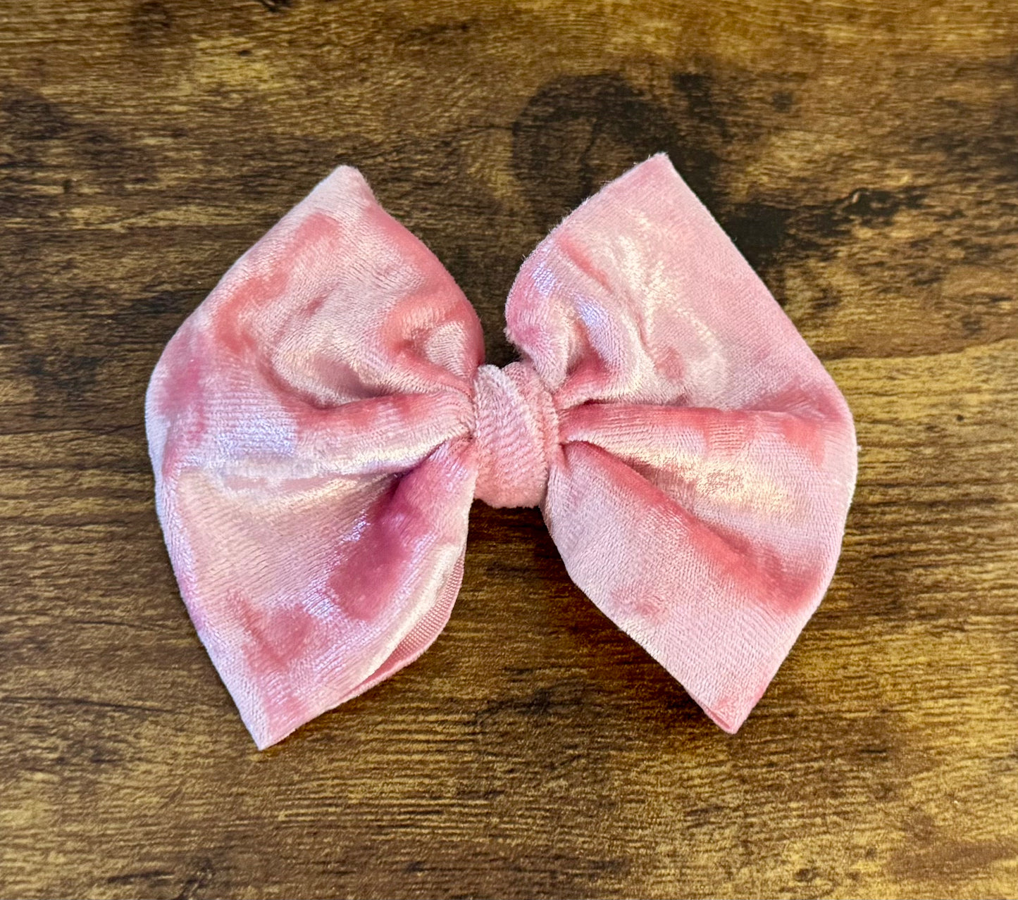 Crushed Pink Velvet Bow