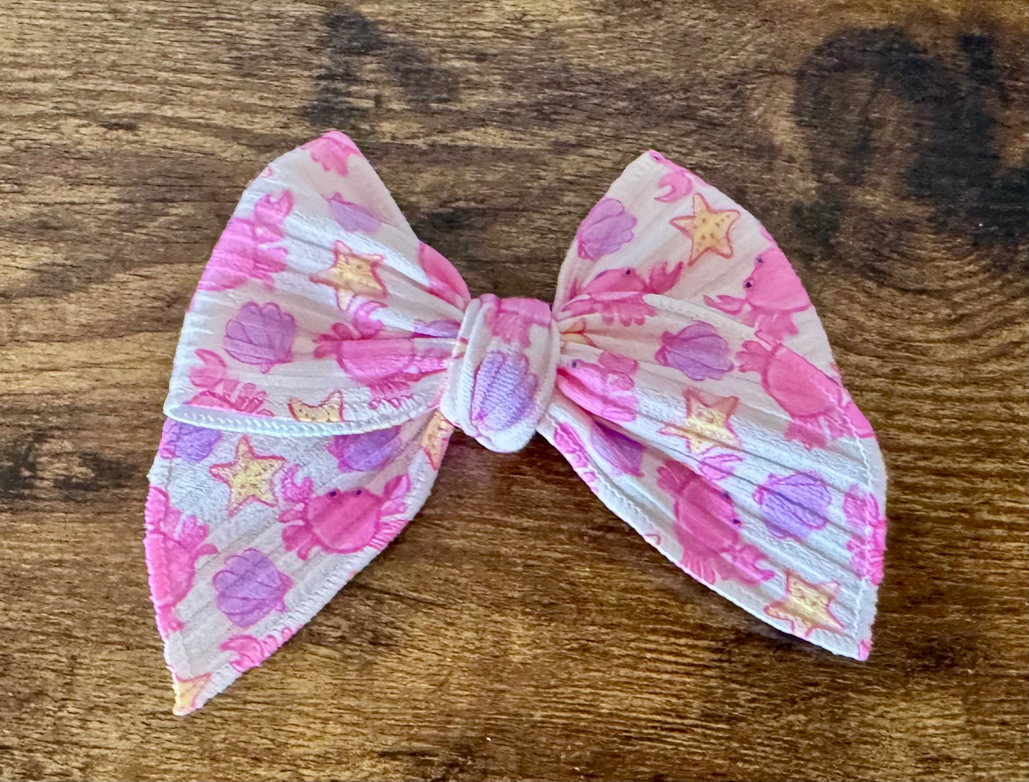 Pink Crabs Sailor Bow