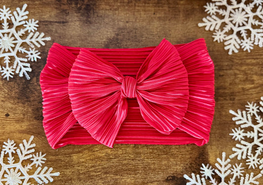 Pleated Red Head Wrap