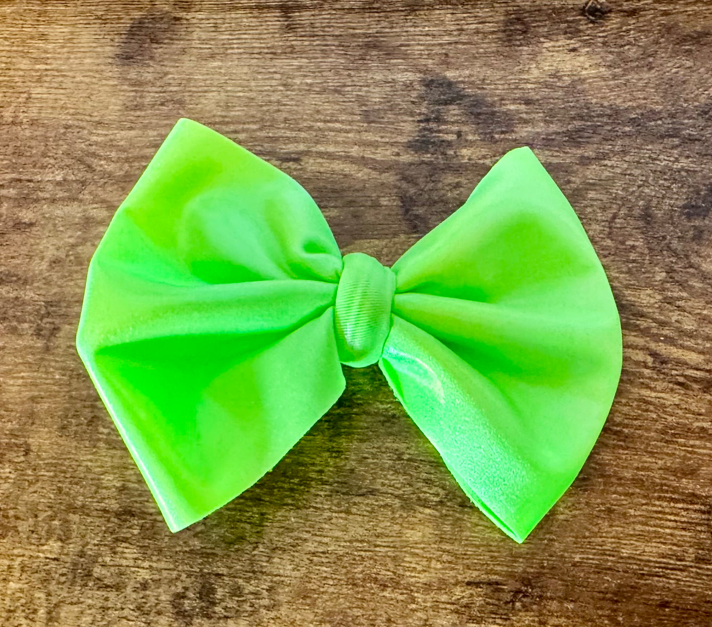 Neon Green Shimmer Bow