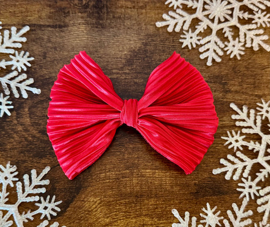Pleated Red Bow