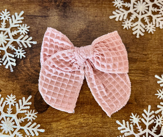 Pink Waffle Sailor Bow