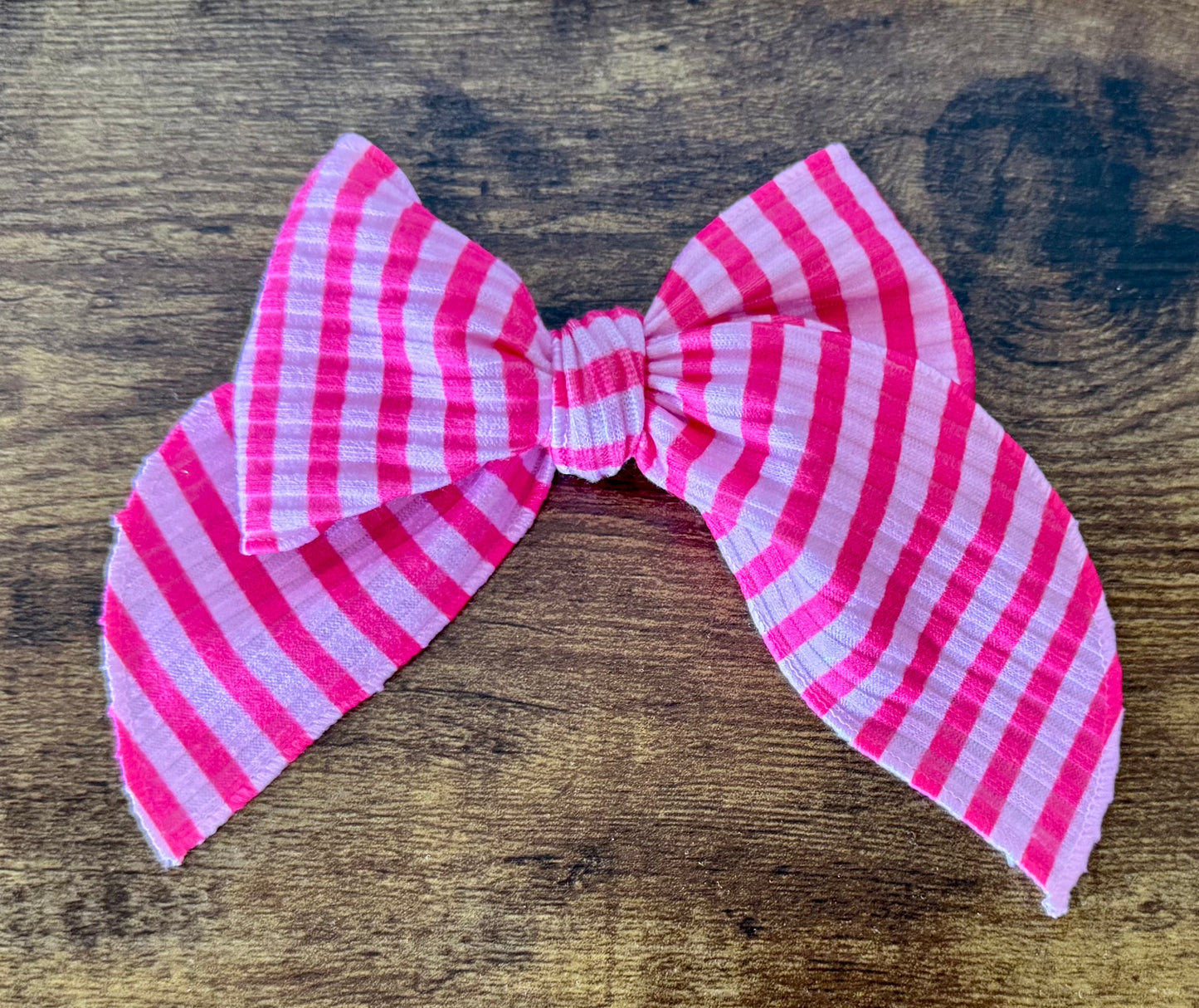 Pink Stripes Sailor Bow