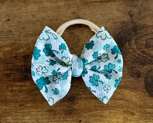 Checkered Shamrocks Bow