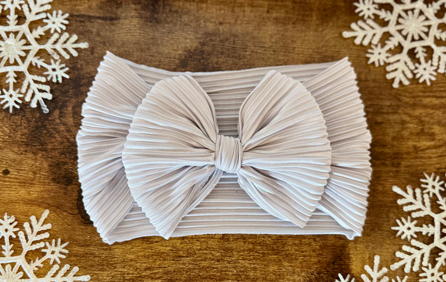 Pleated Silver Head Wrap