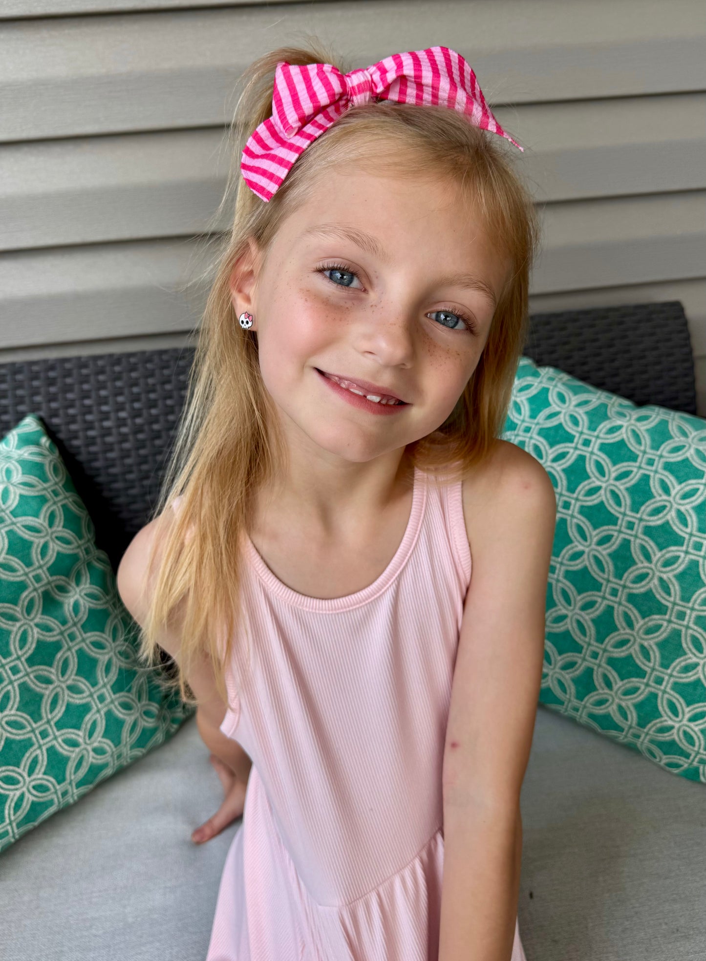 Pink Stripes Sailor Bow