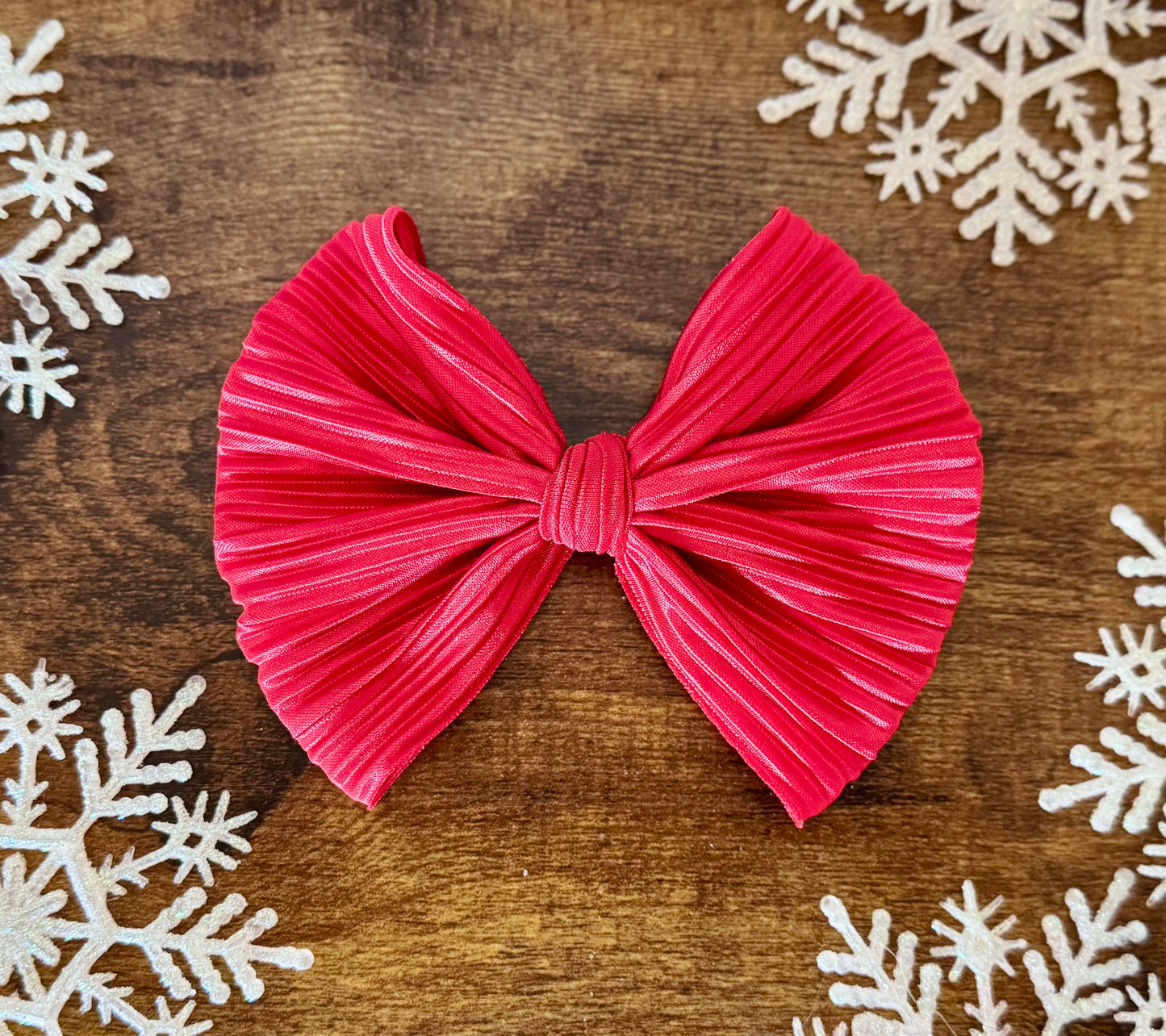 Pleated Red Big Bow