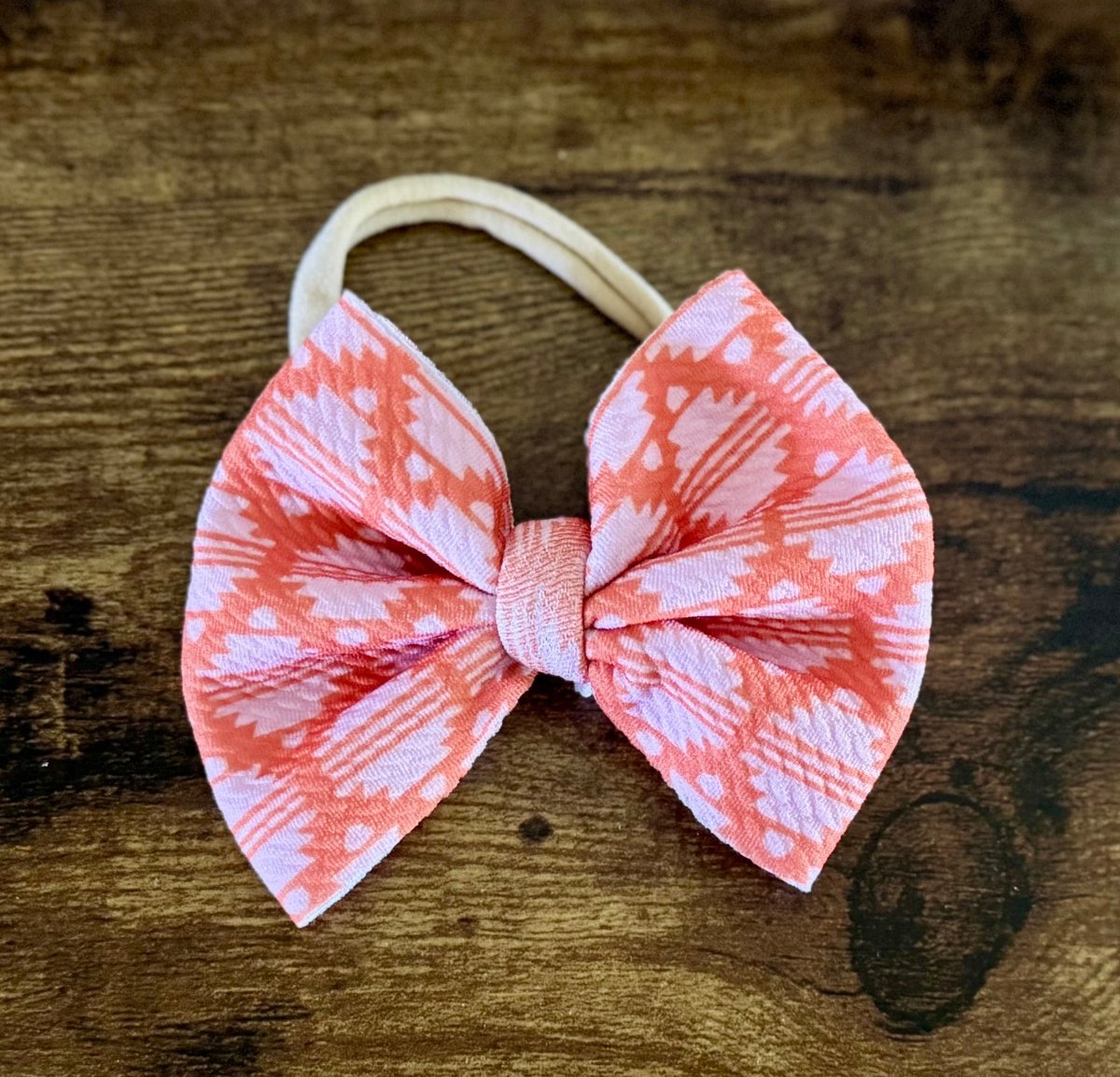 Coral Aztec Bow - EmZo Bowsbow