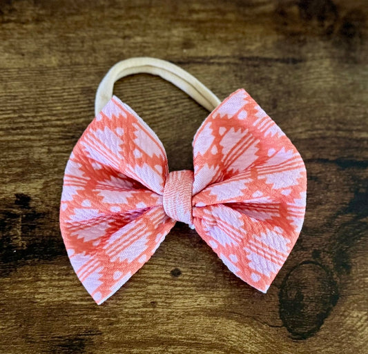 Coral Aztec Bow - EmZo Bowsbow