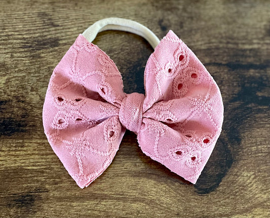 Rose Eyelet Bow