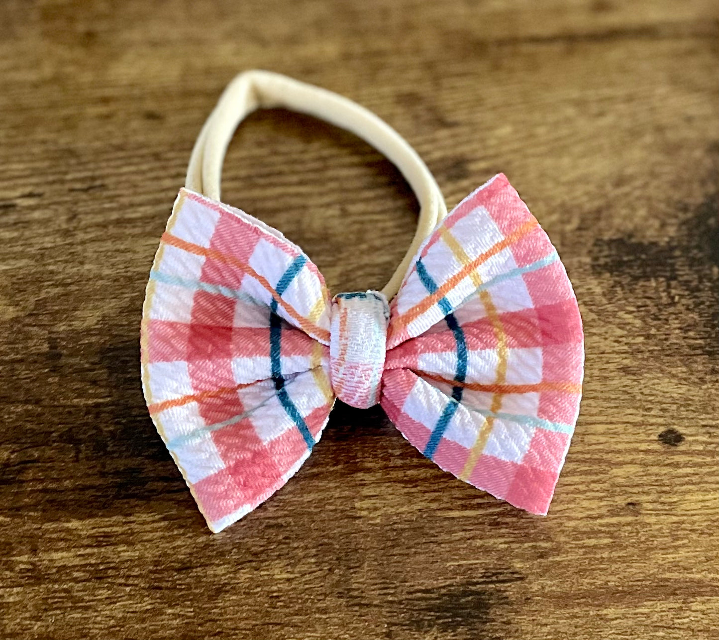 Fall Plaid Newborn Bow