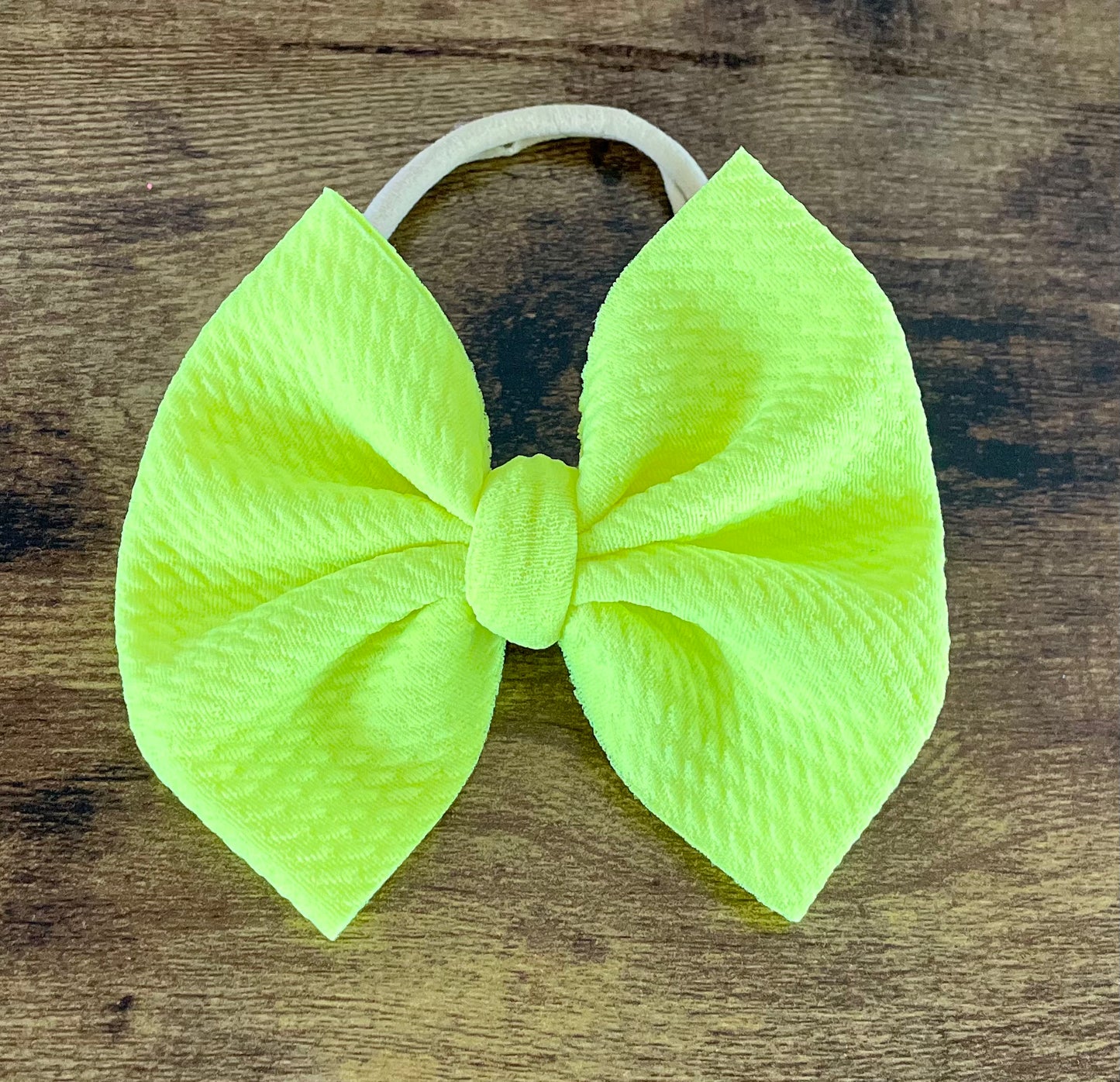 Neon Yellow Big Bow