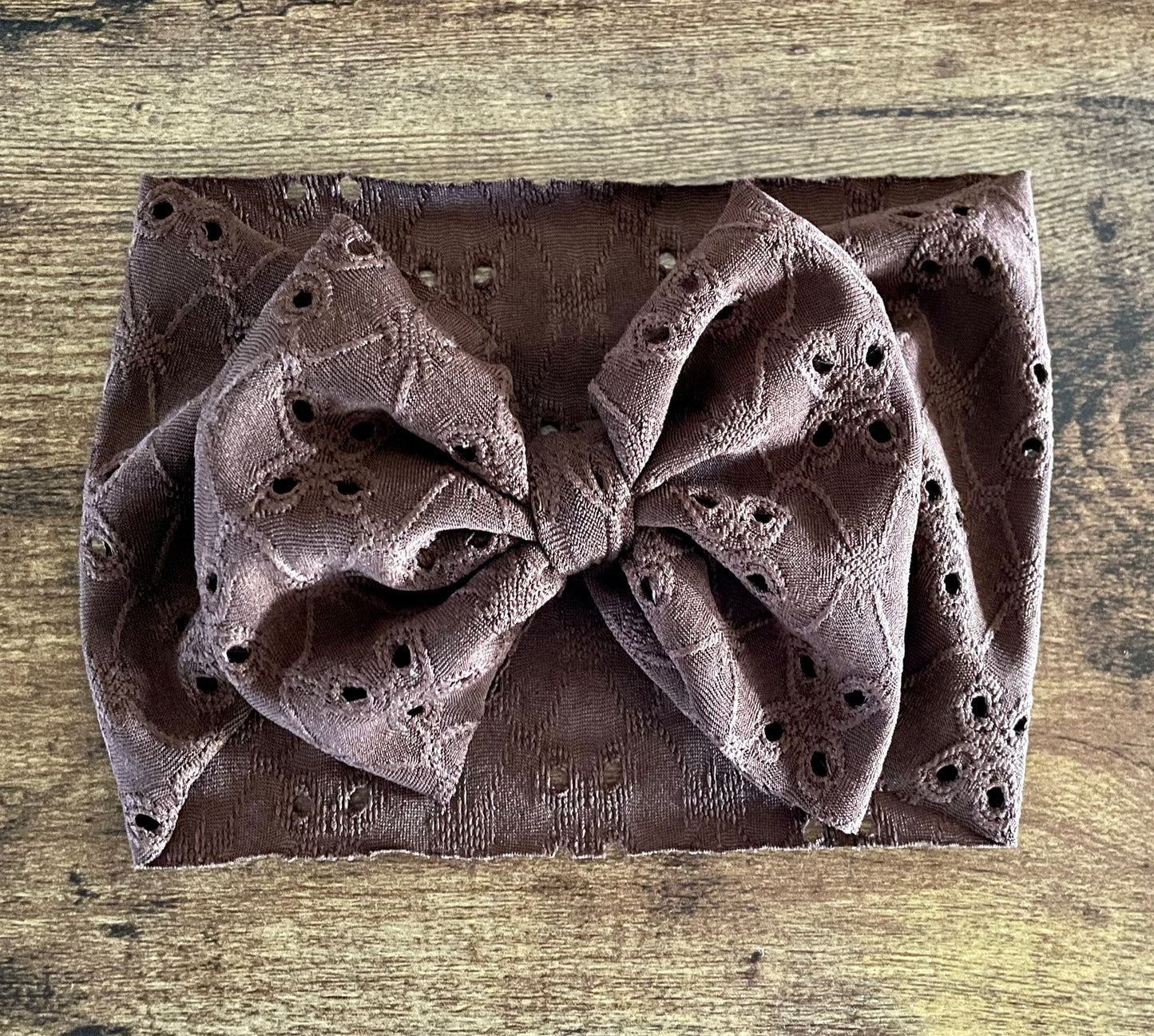 Brown Eyelet Head Wrap